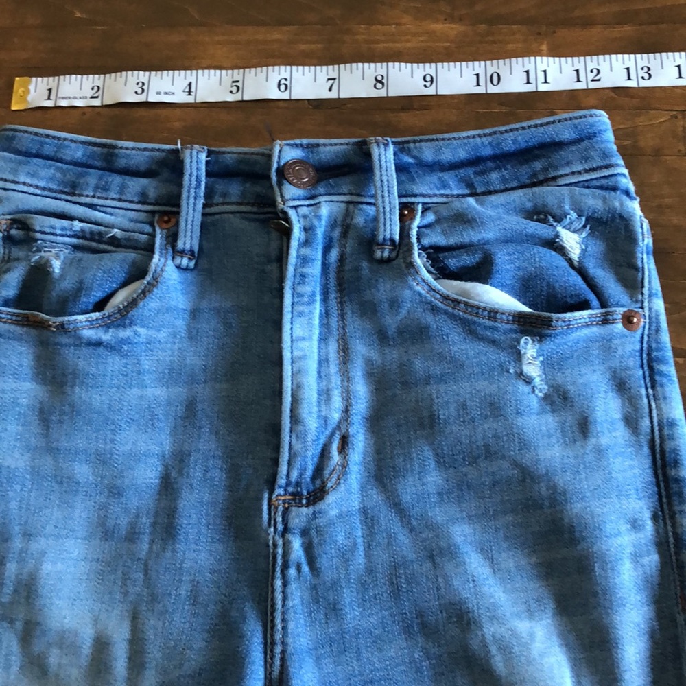 Abercrombie & Fitch Curve Love The Skinny High Rise Jeans Raw Hem Size 26 - Picture 11 of 15